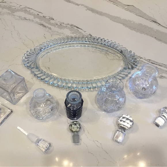 European Crystal Bottles & Tray - Picture 2 of 14